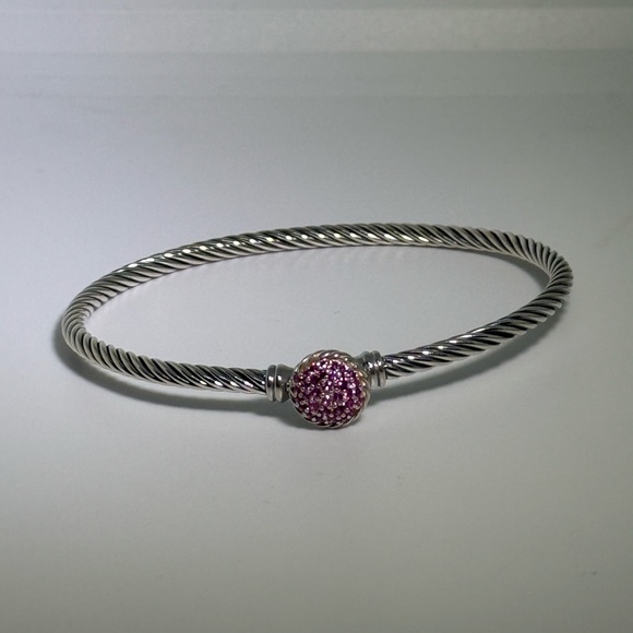 David Yurman Sterling silver pink sapphire bracelet - Picture 2 of 4
